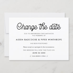 Retro Vintag Ändern Sie das Datum der Hochzeitsakt Einladung