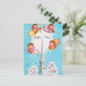 Retro Vintag Angels Postkarte für Ostern (Stehend Vorderseite)
