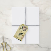 Retro Vintag antikes Blumenmuster QR Code Geschenkanhänger (Mit Garn)