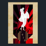 Retro Vintag Art Deco 1938 Frau Poster<br><div class="desc">Stilvolles Vintages Art Deco Poster mit weiblichem und dekorativem Hintergrund.</div>