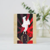 Retro Vintag Art Deco 1938 Frau Postkarte (Stehend Vorderseite)