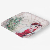 Retro Vintag Art Deco Holiday Lady Pappteller (Gewinkelt)