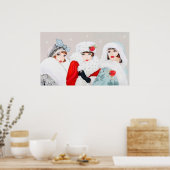 Retro Vintag Art Deko Weihnachtsfrauenposter (Küche)