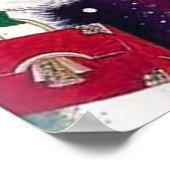 Retro Vintag Art Deko Weihnachtsfrauenposter (Ecke)