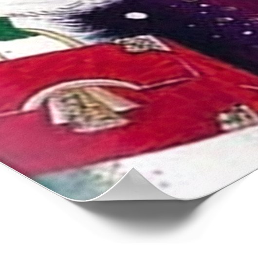 Retro Vintag Art Deko Weihnachtsfrauenposter (Ecke)