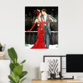 Retro Vintag Art Deko Weihnachtspaar (Heimbüro)