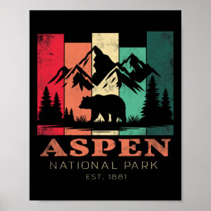Retro Vintag Aspen Colorado Souvenir Kinder wander Poster