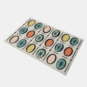 Retro Vintag ausgefüllte Ovalle Musterpasten Fußmatte (Schrägansicht)