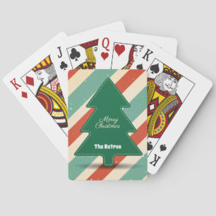 Retro, Vintag aussehender Weihnachtsbaum/Spielkart Spielkarten