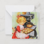 Retro Vintag Backgirl hinzufügen Mitteilungskarte (Vorderseite)