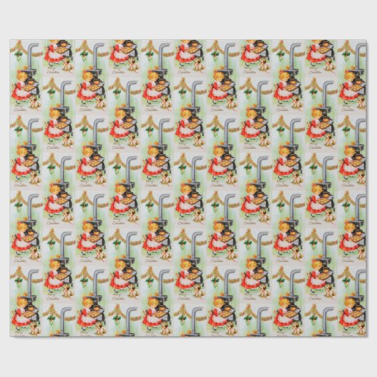 Retro Vintag Backgirl Party Geschenkpapier (Flach)