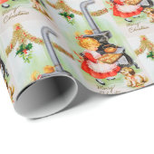 Retro Vintag Backgirl Party Geschenkpapier (Rolleneckpunkt)