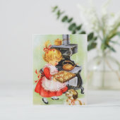 Retro Vintag Backkind Weihnachtskarte Feiertagskarte (Stehend Vorderseite)