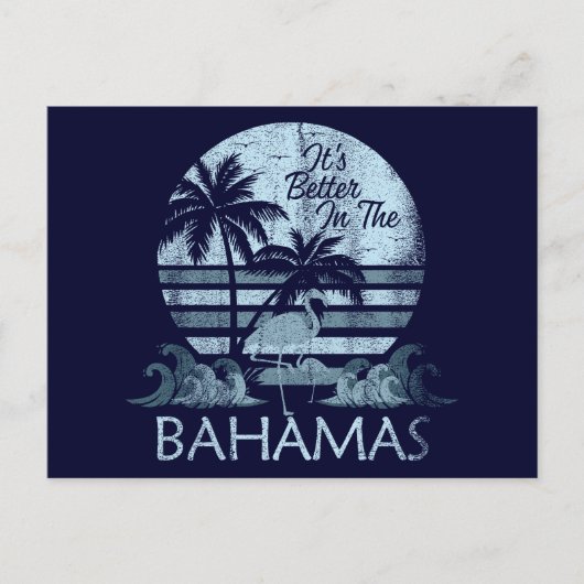 Retro Vintag Bahamas Postcard Aussichtskarte Postkarte (Vorderseite)