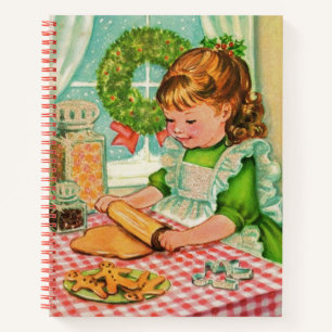 Retro Vintag Baking Girl Spiral Rezept Notebook Notizblock