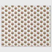 Retro Vintag Baking Santa Holiday Geschenkpapier (Flach)