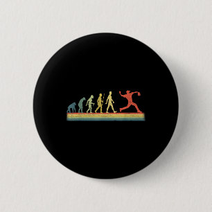 Retro Vintag Baseball Player Evolution Lover Button