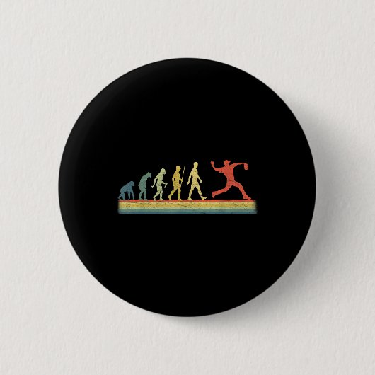 Retro Vintag Baseball Player Evolution Lover Button (Vorderseite)