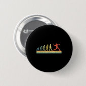 Retro Vintag Baseball Player Evolution Lover Button (Vorne & Hinten)