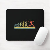 Retro Vintag Baseball Player Evolution Lover Mousepad (Mit Mouse)