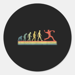 Retro Vintag Baseball Player Evolution Lover Runder Aufkleber