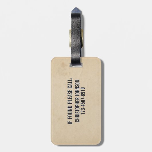 Retro Vintag Beach Surfposter Gepäckanhänger (Rückseite vertikal)