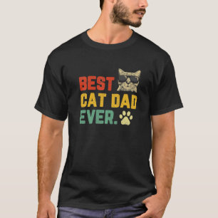 Retro Vintag Best Cat Vater je Kat Daddy Vater T-Shirt