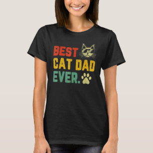 Retro Vintag Best Cat Vater je Kat Daddy Vater T-Shirt