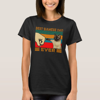 Retro Vintag Best Siamese Cat Vater Ever Faustblen T-Shirt