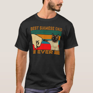 Retro Vintag Best Siamese Cat Vater Ever Faustblen T-Shirt