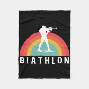 Retro Vintag Biathlon Skilauf Rafting Biathlete Fleecedecke