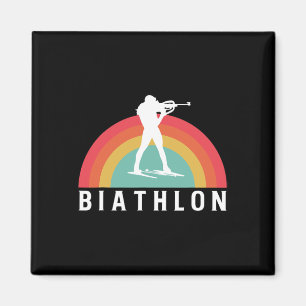 Retro Vintag Biathlon Skilauf Rafting Biathlete Magnet
