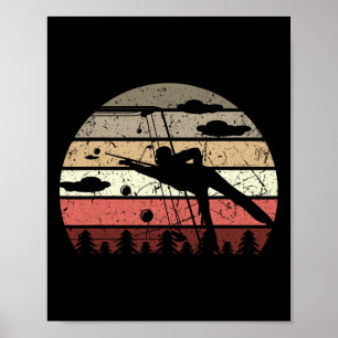 Retro Vintag Billiards Spiel 8 Ll Pool Player Tour Poster