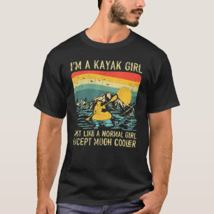 Retro Vintag bin ich ein Kajakmädchen wie ein norm T-Shirt