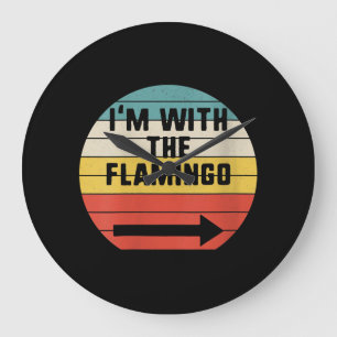Retro Vintag bin ich mit dem Flamingo Flamingo Große Wanduhr