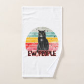 Retro Vintag Black Cat Ew People Badhandtuch Set (Handtuch)