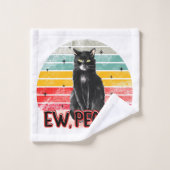 Retro Vintag Black Cat Ew People Badhandtuch Set (Waschlappen)