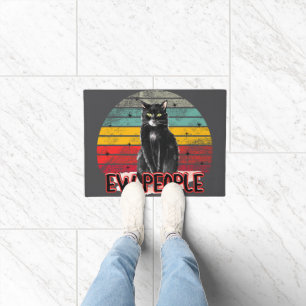 Retro Vintag Black Cat Ew People Fußmatte