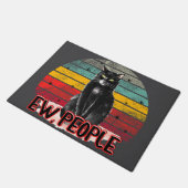 Retro Vintag Black Cat Ew People Fußmatte (Schrägansicht)