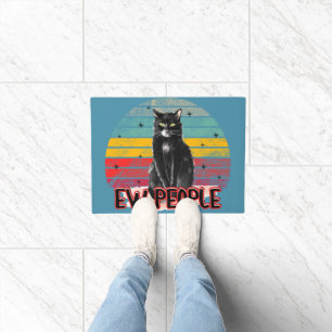 Retro Vintag Black Cat Ew People Fußmatte