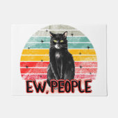Retro Vintag Black Cat Ew People Fußmatte (Vorderseite)