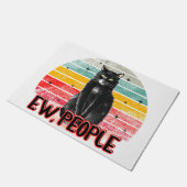 Retro Vintag Black Cat Ew People Fußmatte (Schrägansicht)