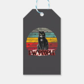 Retro Vintag Black Cat Ew People Geschenkanhänger (Rückseite)