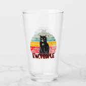 Retro Vintag Black Cat Ew People Glas (Vorderseite)
