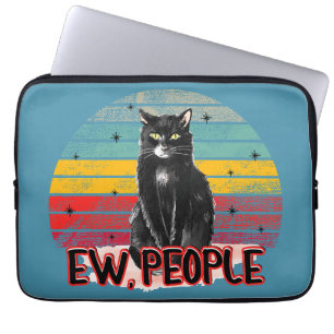 Retro Vintag Black Cat Ew People Laptopschutzhülle