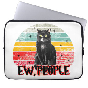 Retro Vintag Black Cat Ew People Laptopschutzhülle