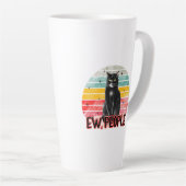 Retro Vintag Black Cat Ew People Milchtasse (Rechte Ecke)