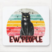 Retro Vintag Black Cat Ew People Mousepad (Vorne)