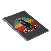 Retro Vintag Black Cat Ew People Notizblock (Rechte Seite)