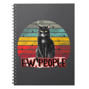 Retro Vintag Black Cat Ew People Notizblock